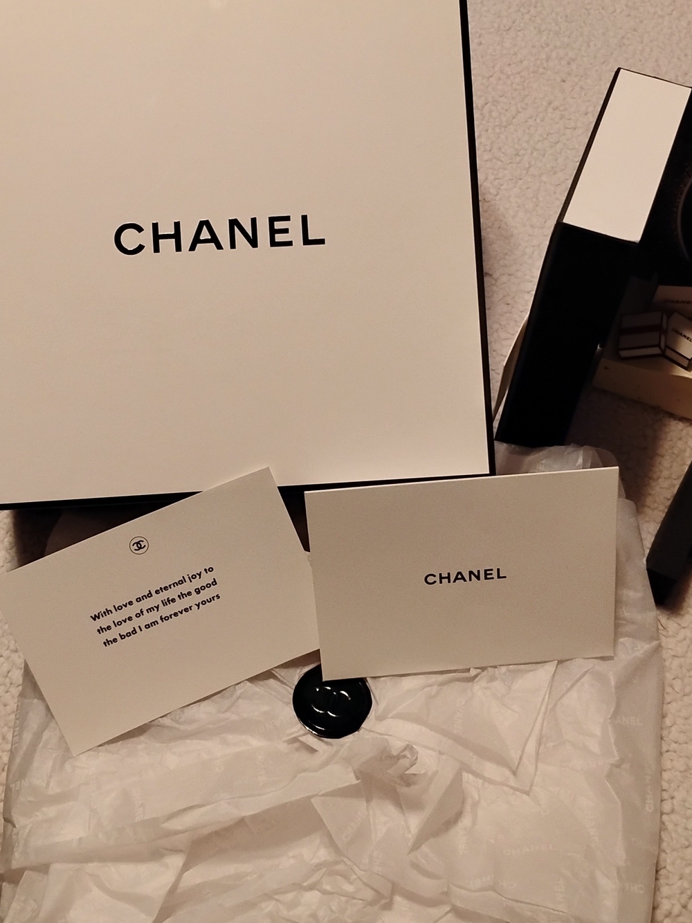 CHANEL Black and White Branded Packaging Set